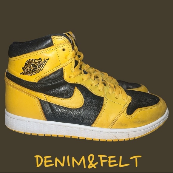 Jordan 1 Retro High OG Pollen Men's Shoes | Color: Black/Yellow 🐝🐝🐝 - Picture 4 of 9